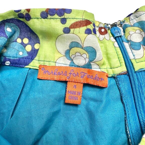 Workers For Freedom | Women | Floral A-Line Boho Hippie Circle Midi Skirt | Sz 4 - Picture 6 of 12